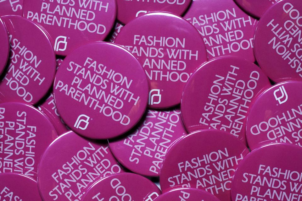 CFDA/Planned Parenthood pins from 2017 - Credit: Courtesy