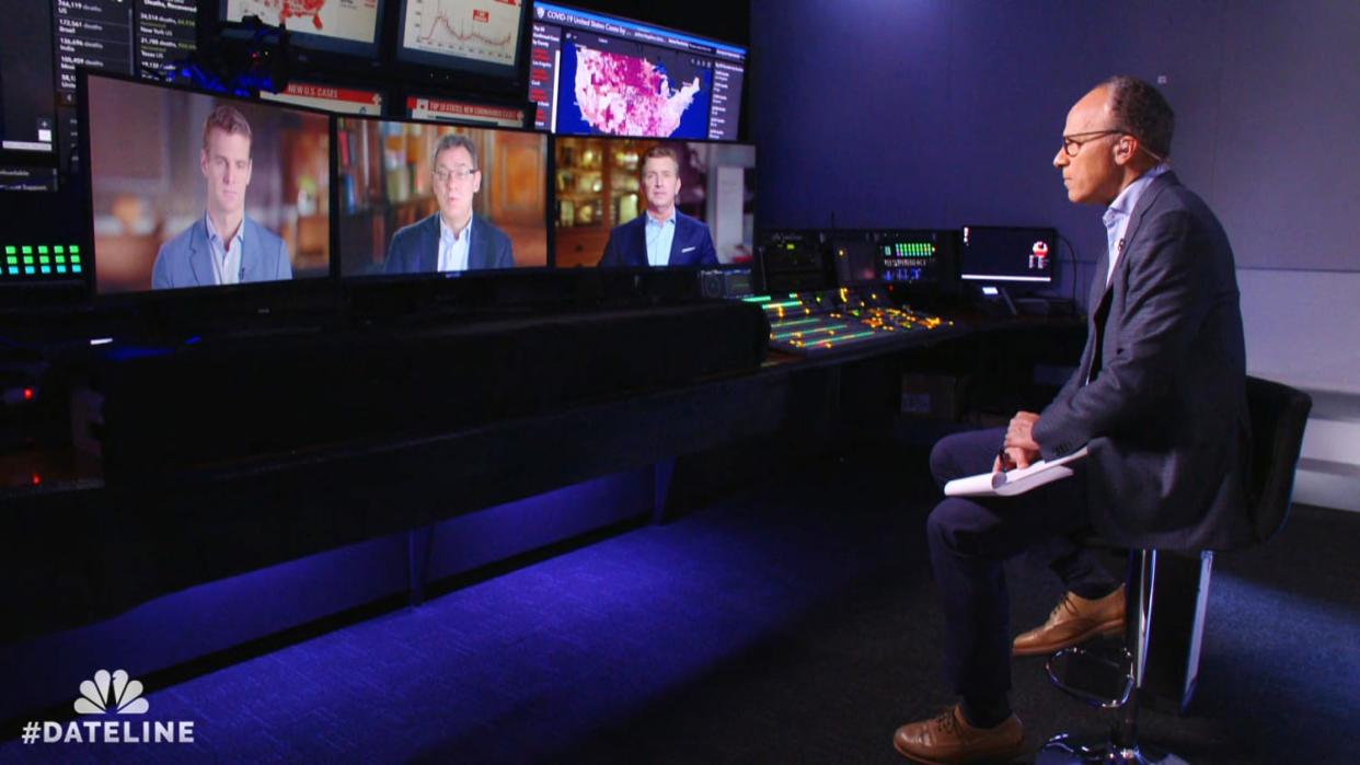 Image: Lester Holt interviews execs (Dateline)