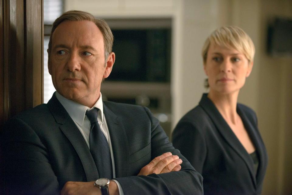 Spacey with Robin Wright in House of Cards (AP)