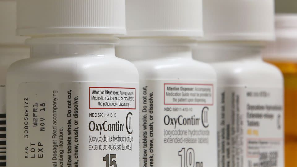 Bottles of Purdue Pharma L.P. OxyContin medication sit on a pharmacy shelf in Provo, Utah, U.S., on Wednesday, Aug. 31, 2016. - George Frey/Bloomberg/Getty Images