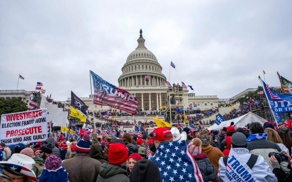 Rioters storming the captiol on Jan 6 2020