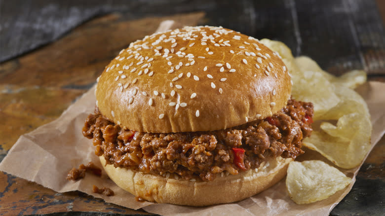 Sloppy Joes on sesame bun