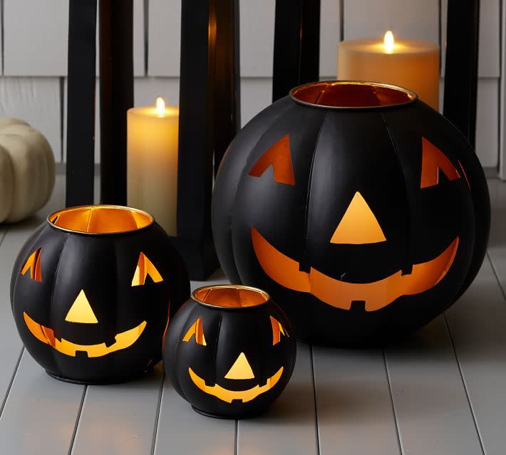 10) Metal Jack O' Lantern Candle Holders