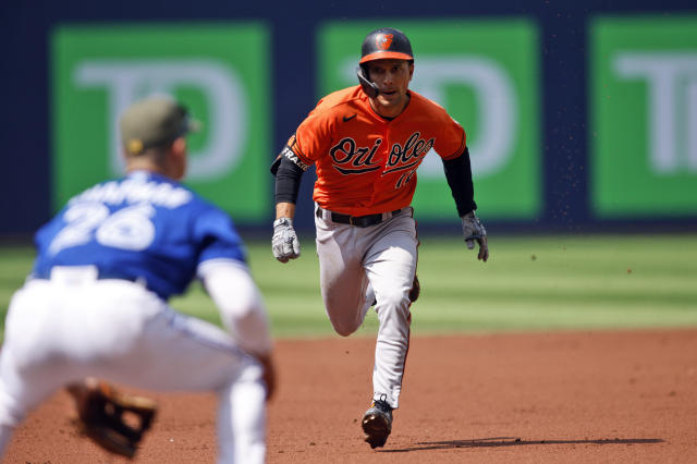 Baltimore Orioles Adam Frazier (12) bats during a spring training