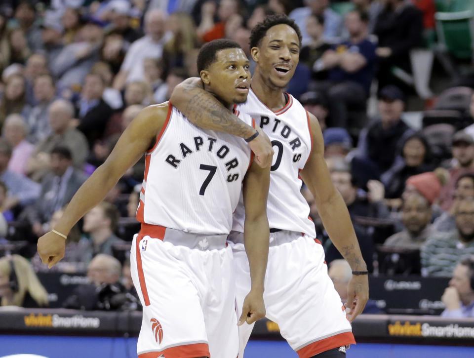 Kyle Lowry and DeMar DeRozan have helped Toronto to back-to-back 50-win seasons. (AP)