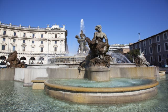 Piazza della Republica detail of the Fountain of the Naiads