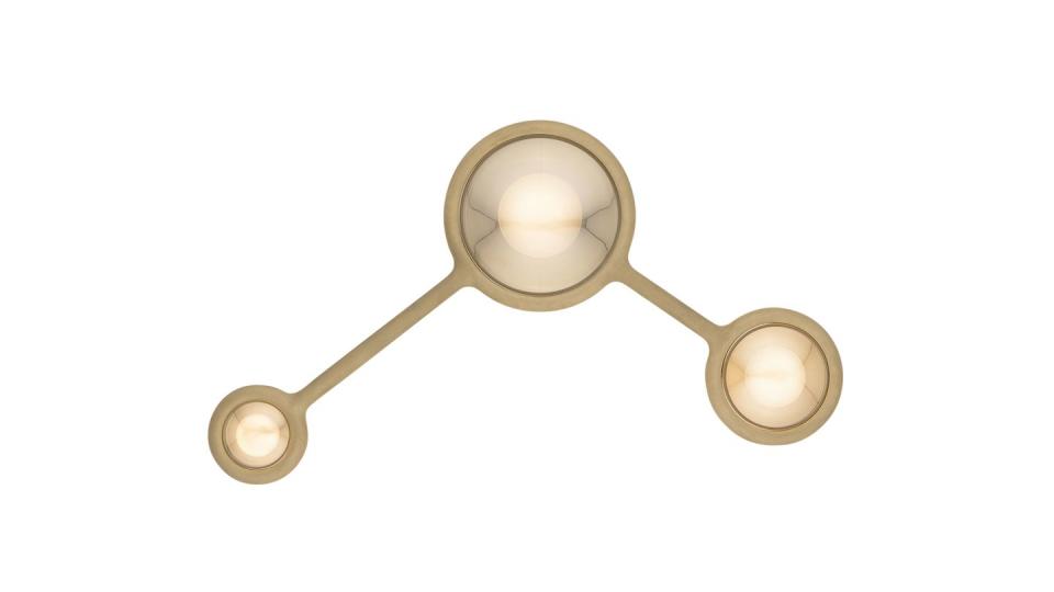 three circular lights on a stem that looks like a jack