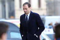 <p>Juventus boss Max Allegri arrives at the funeral in Florence. </p>