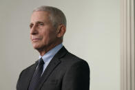 Dr. Anthony Fauci, Director of the National Institute of Allergy and Infectious Diseases, attends a press briefing at the White House, Tuesday, Nov. 22, 2022, in Washington. (AP Photo/Patrick Semansky)