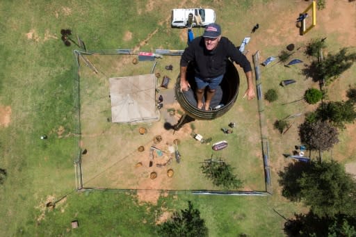 Two decades on from his initial effort, Kruger, 52, is on the verge of smashing his record for sitting in a pole 25 metres above the ground