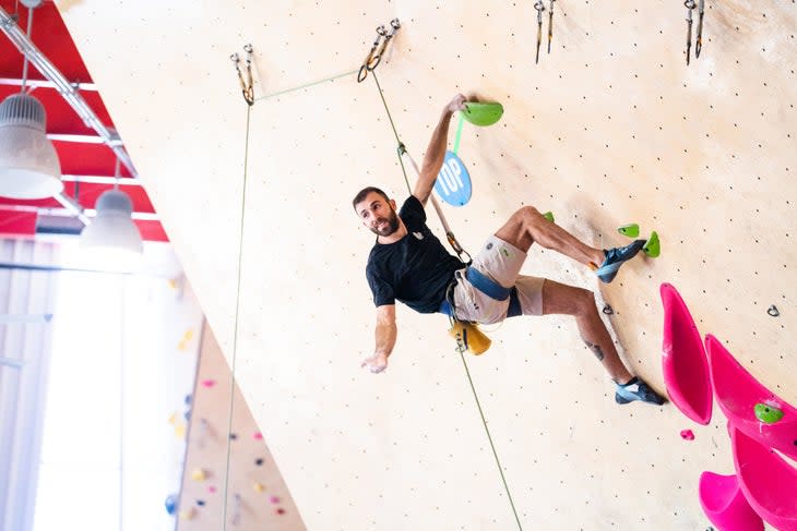 <span class="article__caption">Mor Michael Sapir of Israel competes in the men’s Paraclimbing RP2 final at The Front Climbing Club during the 2022 IFSC Paraclimbing World Cup in Salt Lake City.</span> (Photo: Daniel Gajda/IFSC)