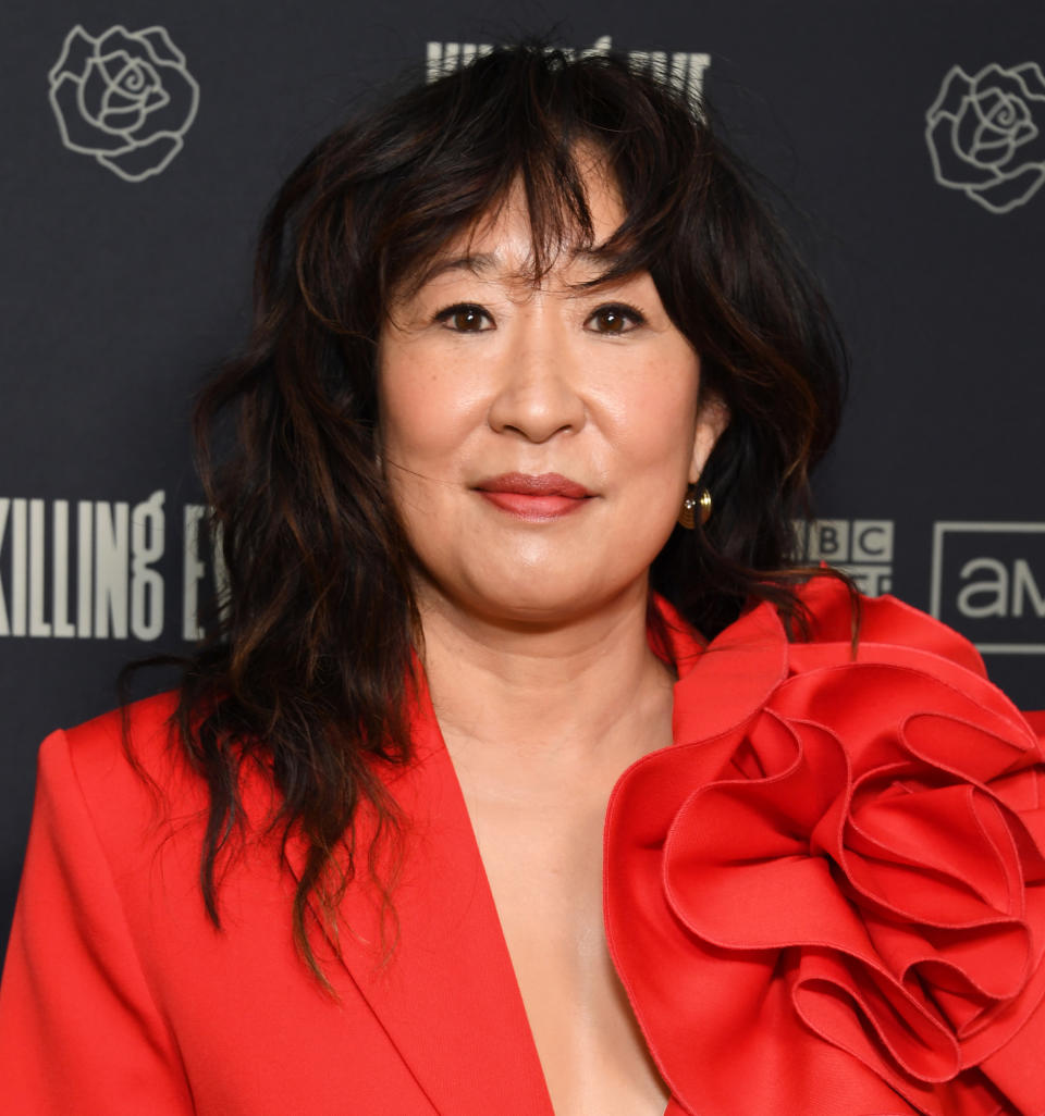 Sandra Oh at an event for Season 4 of "Killing Eve" on February 8, 2022