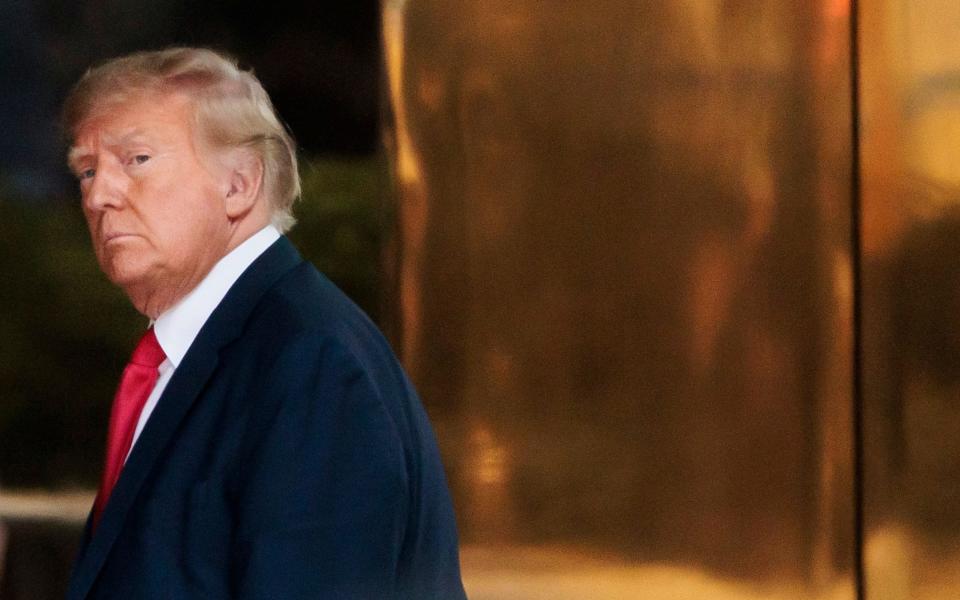 Donald Trump arrives at Trump Towers ahead of his arraignment in New York on Tuesday - JUSTIN LANE/EPA-EFE/Shutterstock