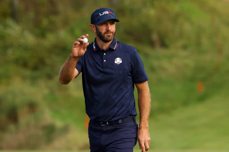 Infalible, Dustin Johnson le dio cuatro puntos a Estados Unidos en las dos jornadas por equipos, ante Europa.