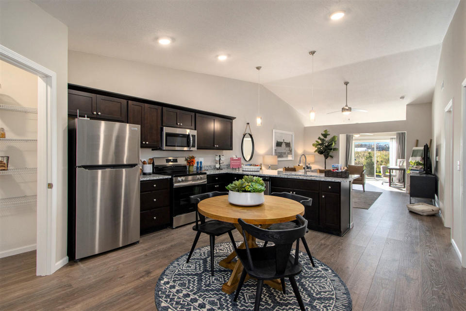 Designed for peace and quiet, the single-story residences feature two bedrooms, two bathrooms, and ample storage. Residents will also feel right at home with their own attached two-car garage, private patio, private entrance, and individual address.