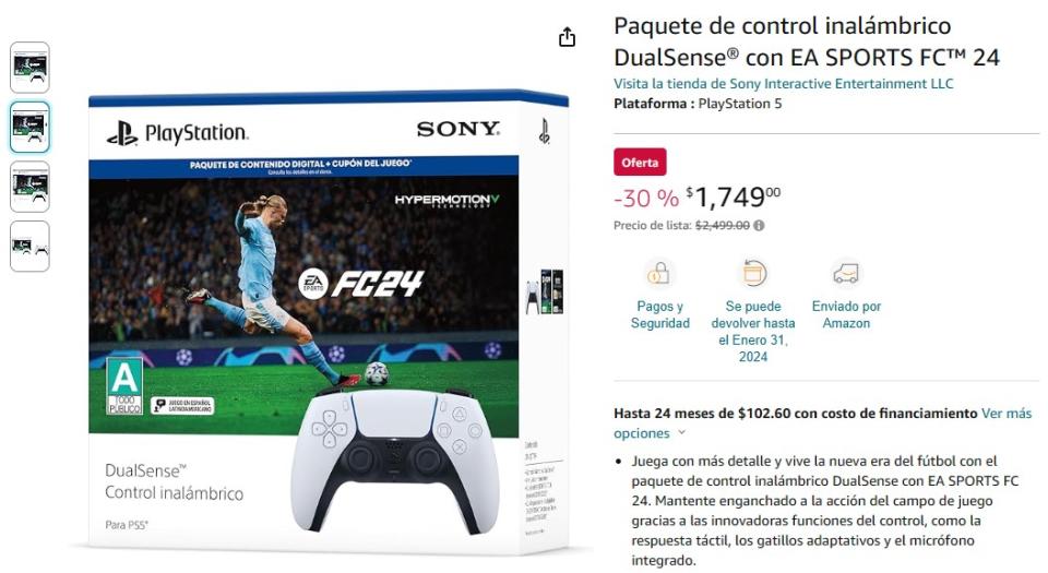 Llévate un DualSense de PS5 y EA Sports FC 24 a muy buen precio