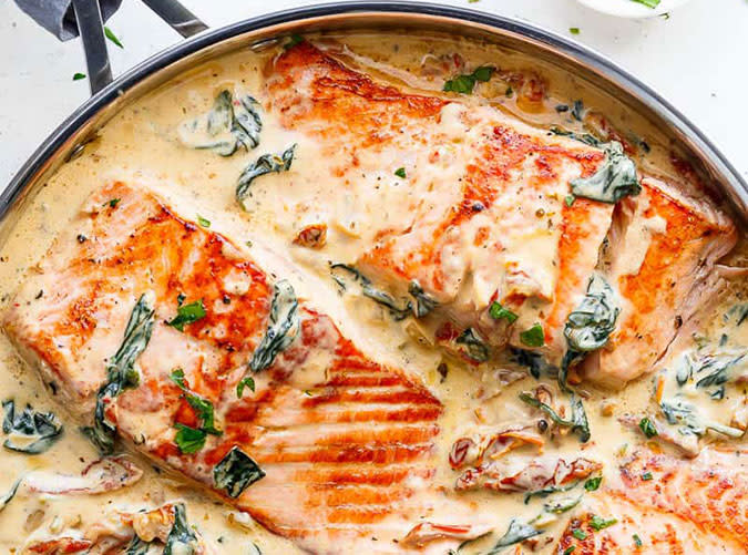 Creamy Garlic Butter Tuscan Salmon