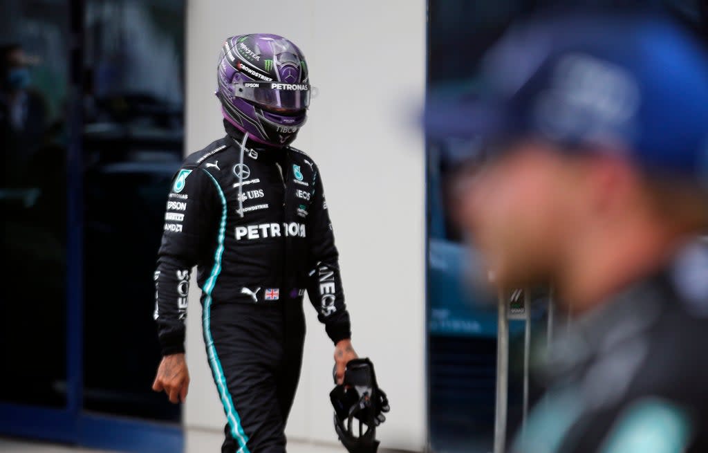 Lewis Hamilton was furious with his team’s strategy (Umit Bektas/AP) (AP)