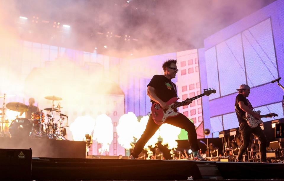 Blink 182 performs April 23 at the Coachella Valley Music and Arts Festival in Indio, Calif.