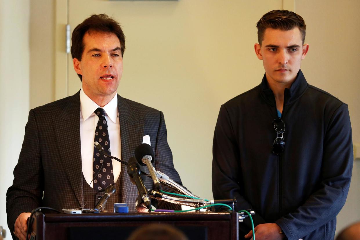 <span>Jack Burkman and Jacob Wohl in Arlington, Virginia, on 1 November 2018.</span><span>Photograph: Joshua Roberts/Reuters</span>