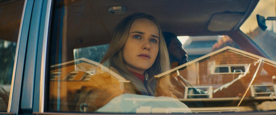 Rachel Brosnahan (with Arinzé Kene) plays a criminal's wife who needs to go on the run with a baby in the drama "I'm Your Woman."