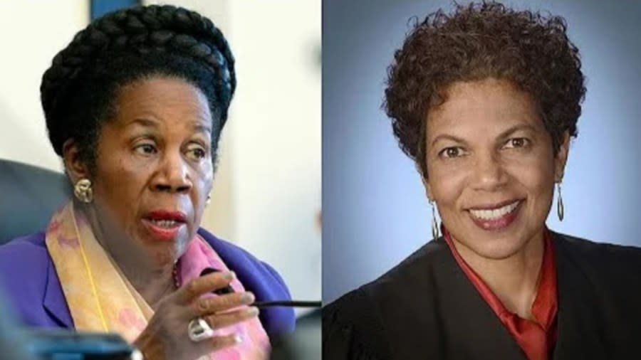 Rep. Sheila Jackson Lee (left) and Judge Tonya Churkan (right), who is overseeing the federal case against former President Donald Trump, were the targets of threats by Texas resident Abigail Jo Shry, according to a criminal complaint. (Photo: Screenshot/YouTube.com/KHOU 11)