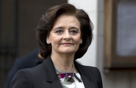 Cherie Blair arrives at the funeral of veteran British Labour politician Tony Benn at St Margaret's Church, Westminster Abbey in London March 27, 2014. REUTERS/Neil Hall