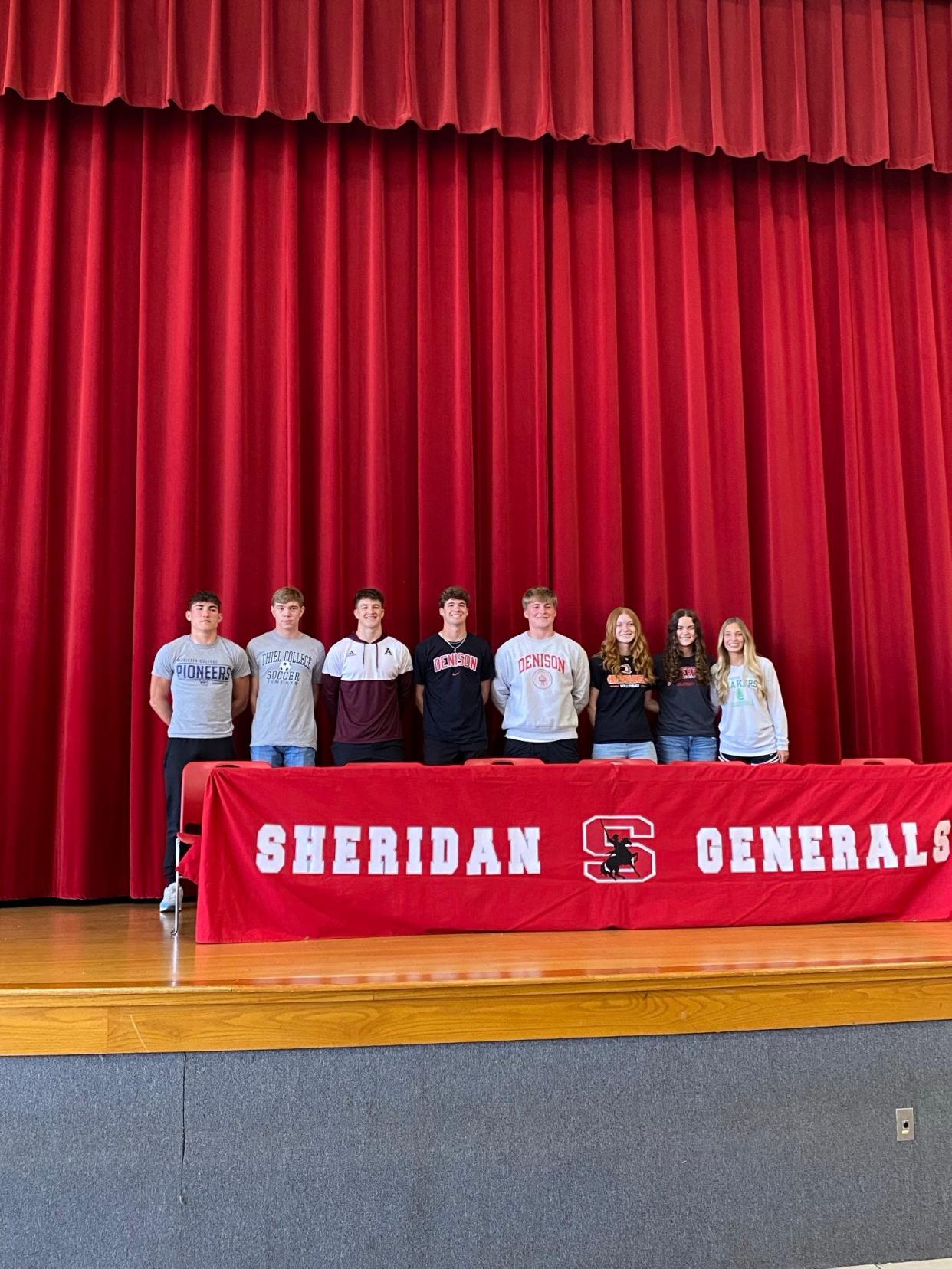 Sheridan held its college signing day recently, as eight Generals made their college commitments.