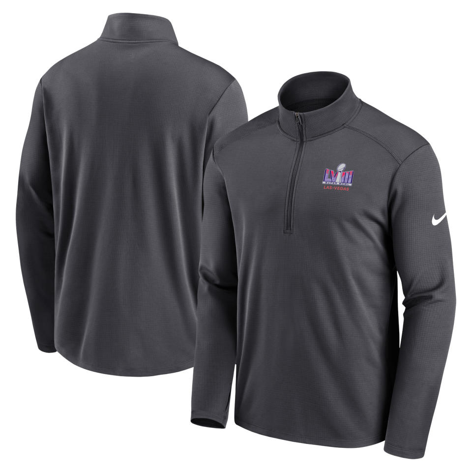 Men's Nike Anthracite Super Bowl LVIII Pacer Half-Zip Jacket