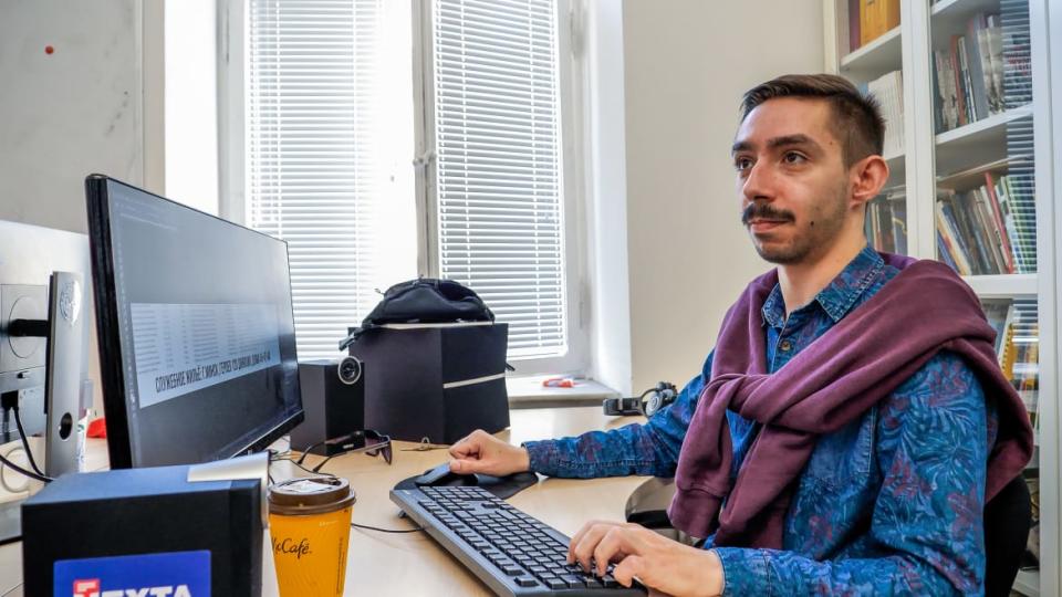 <div class="inline-image__caption"><p>Yan Verbitsky at his desk in Warsaw. </p></div> <div class="inline-image__credit">Luke Pierce</div>