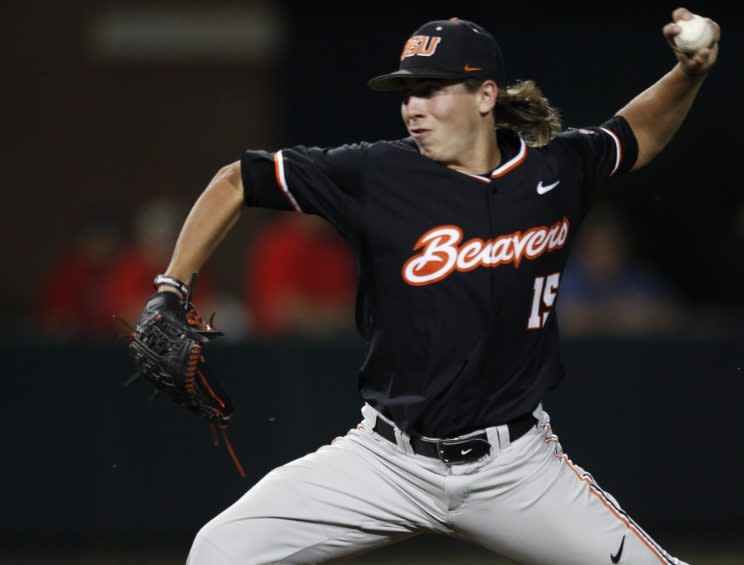 Luke Heimlich, seen here in 2015, says he doesn't want to be a distraction for his team as being revealed as a registered sex offender. (AP)