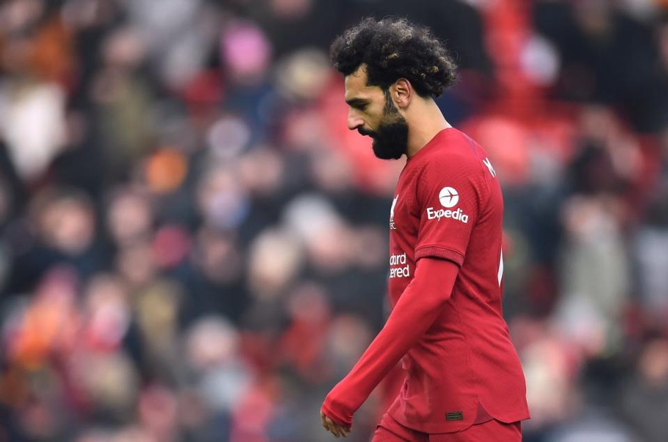 Salah’s struggles have been exacerbated in the last couple of matches (EPA)