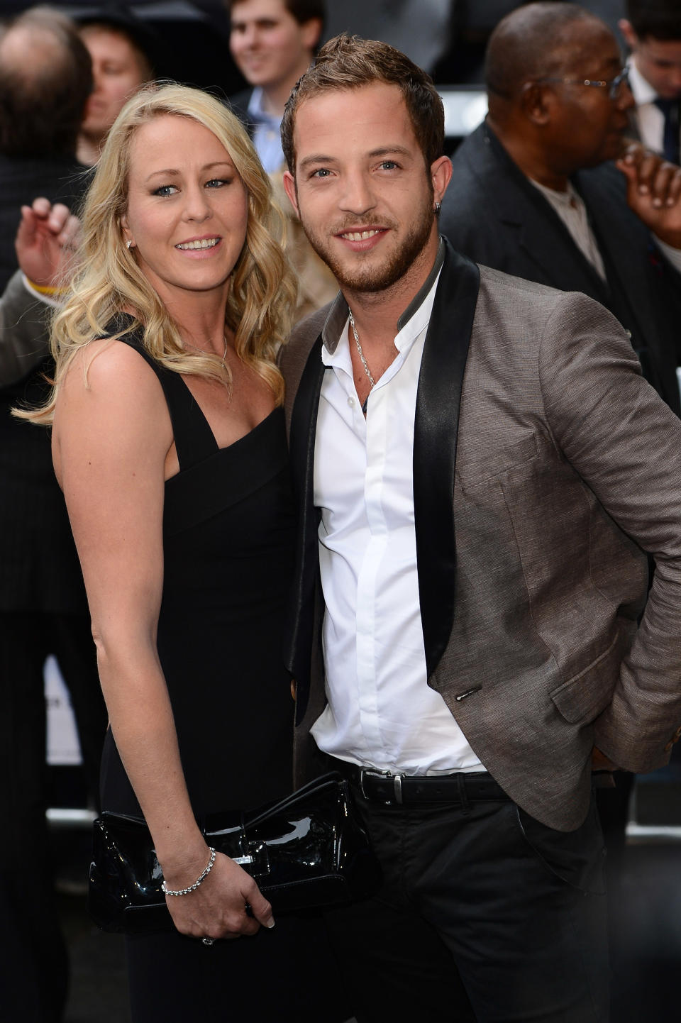 LONDON, ENGLAND - JULY 18: Musician James Morrison (R) attends European premiere of "The Dark Knight Rises" at Odeon Leicester Square on July 18, 2012 in London, England. (Photo by Ian Gavan/Getty Images)