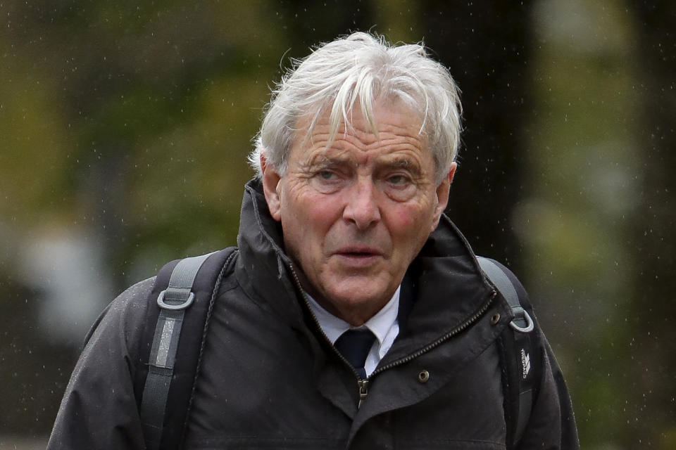 David Henderson (pictured) arrives at the Cardiff Crown Court on November 12, 2021 to be sentenced in connection with the plane crash that killed footballer Emiliano Sala.