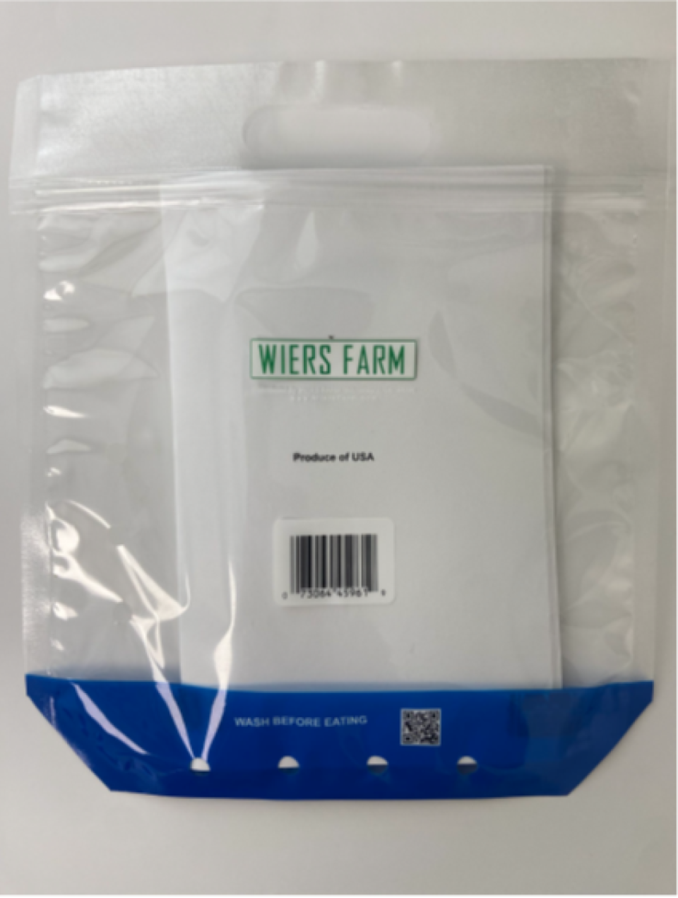 Example of packaging for Wiers Farm cucumbers that were recalled in July 2024 due to possible contamination with listeria.