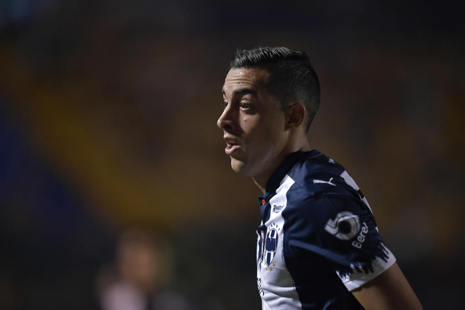 MONTERREY, MEXICO - APRIL 24: Rogelio Funes Mori #7 of Monterrey looks on during the 16th round match between Tigres UANL and Monterrey as part of the Torneo Guard1anes 2021 Liga MX at Universitario Stadium on April 24, 2021 in Monterrey, Mexico. (Photo by Azael Rodriguez/Getty Images)