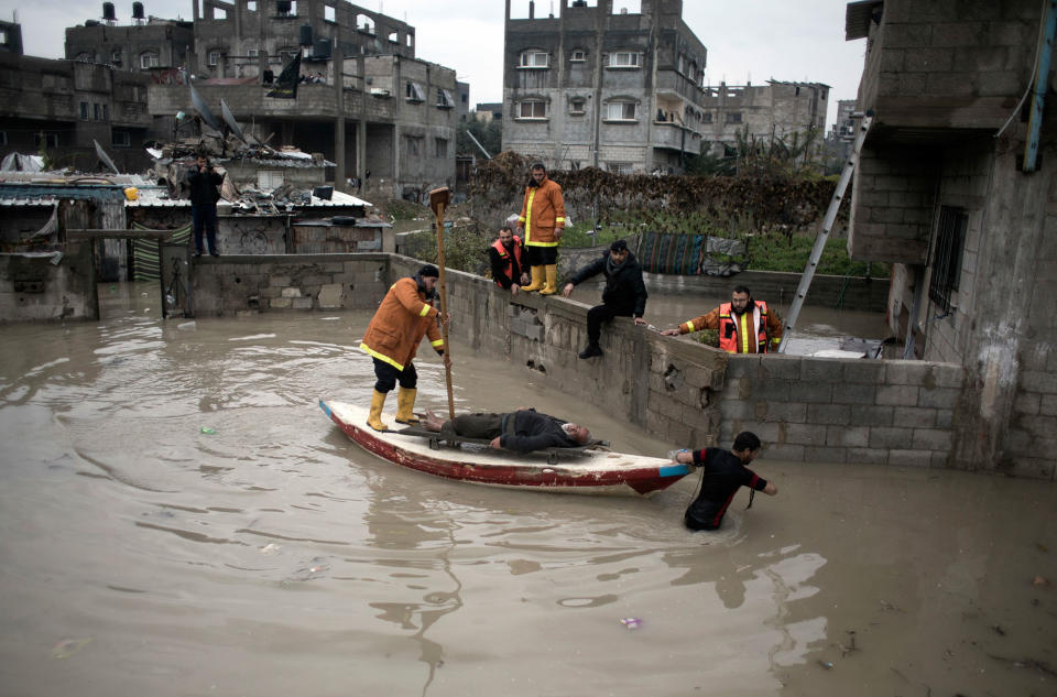 Heavy rains, flooding force evacuations in the Gaza Strip