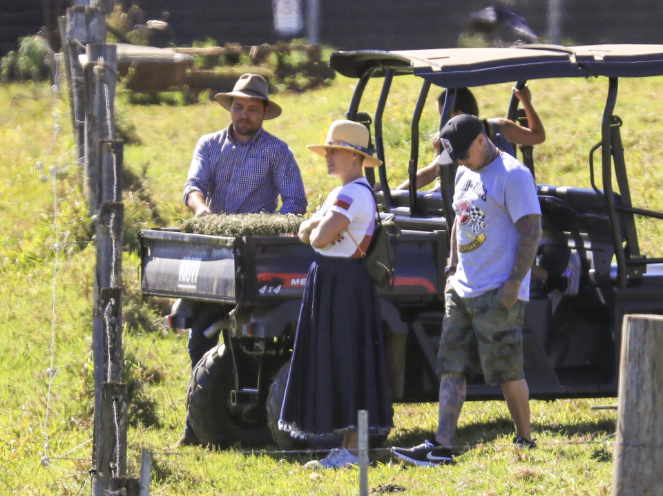 Pink enjoys downtime in Byron Bay with husband Carey Hart and daughter Willow