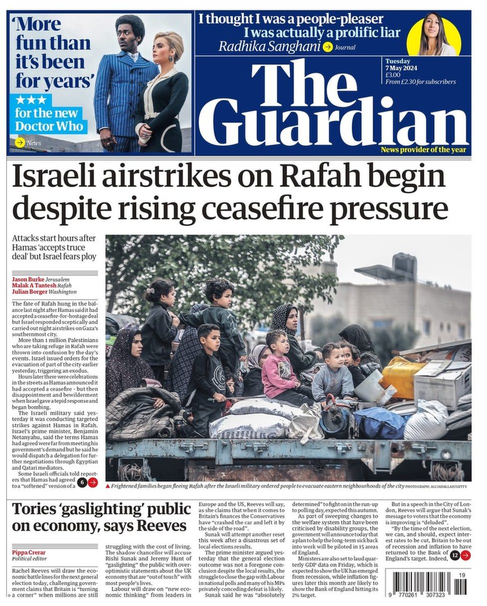 The Guardian front page