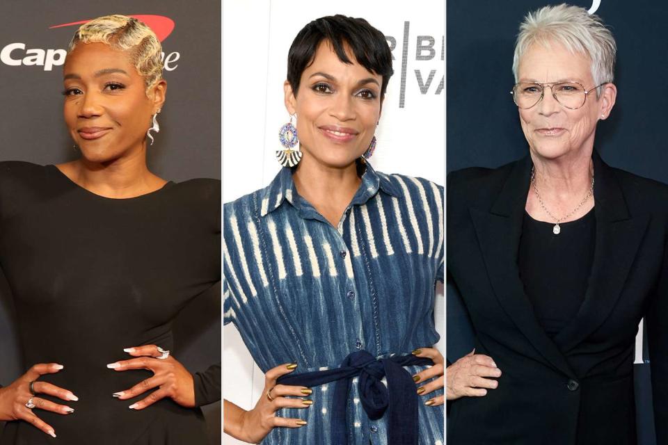 <p>Kevin Mazur/Getty, Gary Gershoff/WireImage, Unique Nicole/WireImage</p> Tiffany Haddish, Rosario Dawson, Jamie Lee Curtis