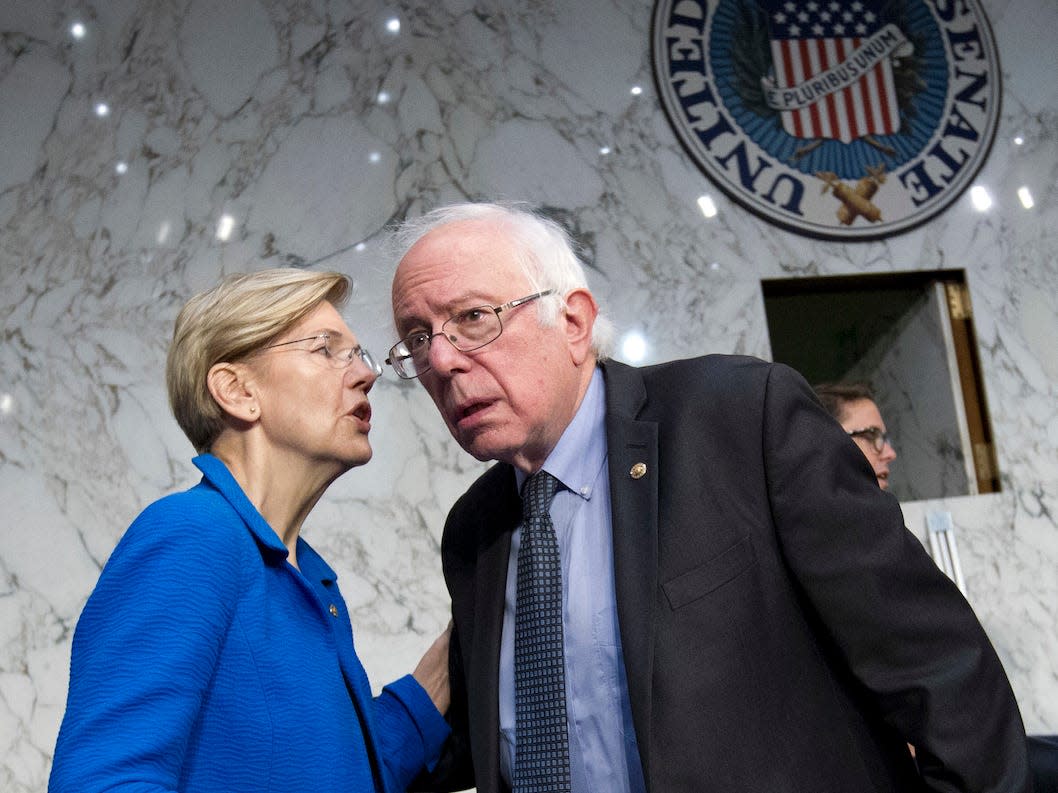 Sens. Elizabeth Warren and Bernie Sanders.