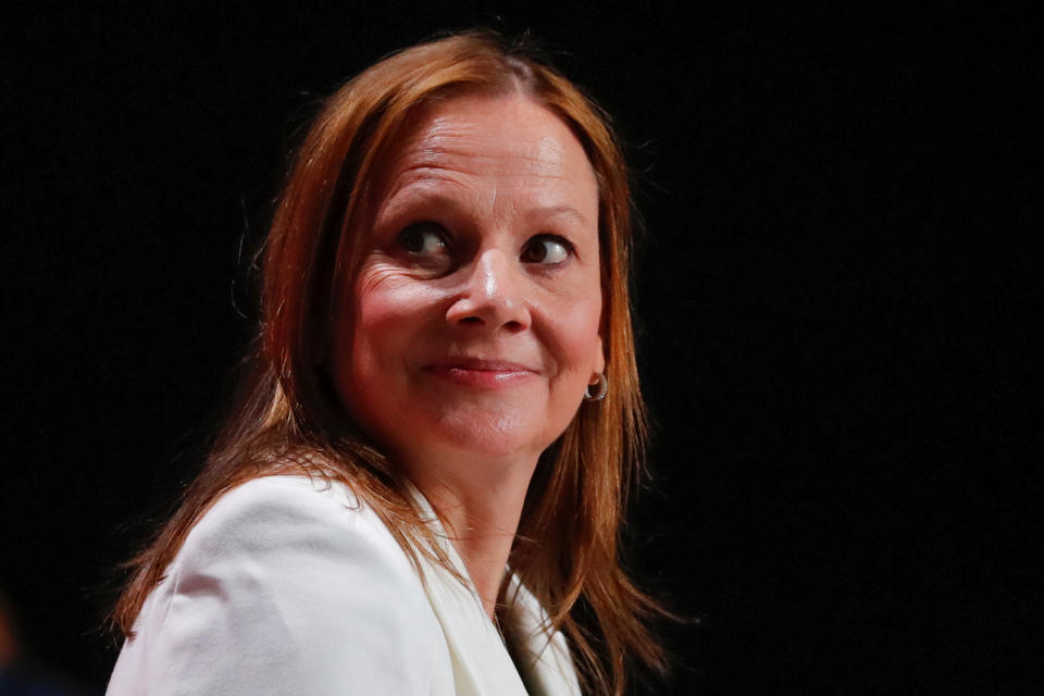 Mary Teresa Barra , Chairwoman and CEO of General Motors Company attends the unveiling its redesigned mid-engine C8 Corvette, the 2020 Chevrolet Corvette Stingray,  in Tustin, California,U.S., July 18, 2019.    REUTERS/Mike Blake