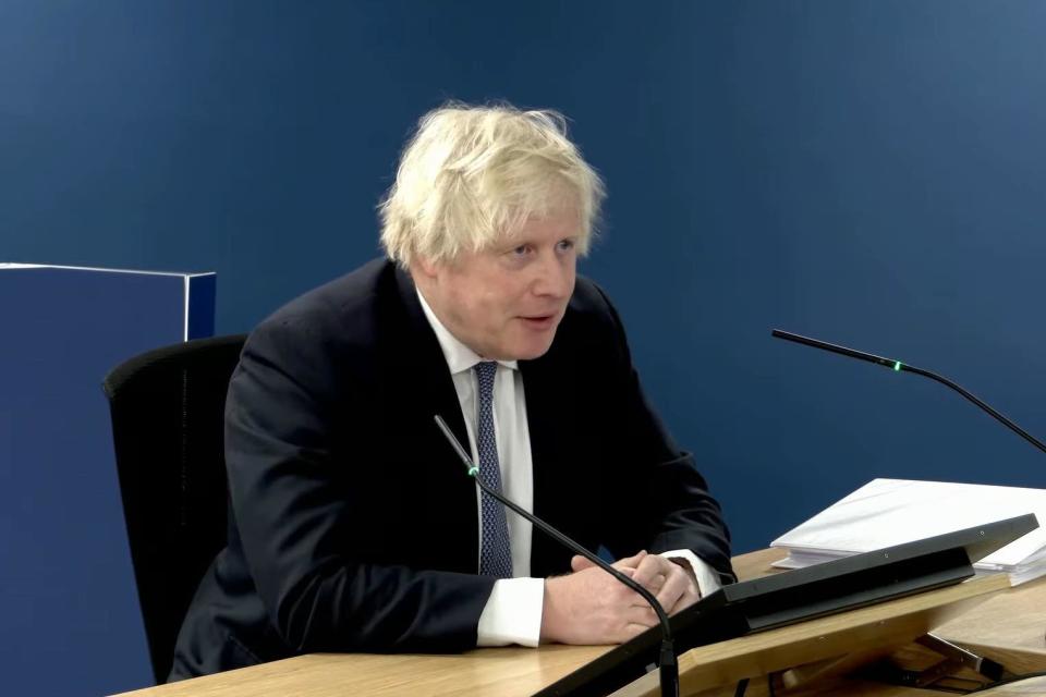 Boris Johnson faced two days of questioning at Covid-19 inquiry (UK Covid-19 Inquiry/PA) (PA Media)