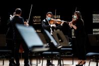 Rehearsal for a concert without audience at the Philharmonie de Paris