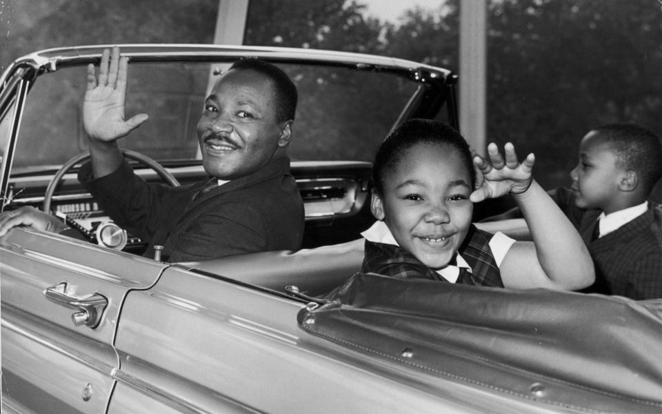 Martin Luther KIng with his children Yolanda and Martin Luther King Jr III in 1964 - Getty