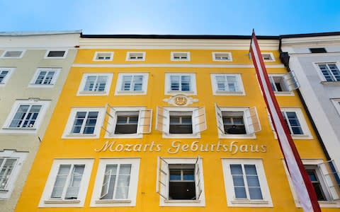 Mozart's birthplace in Salzburg - Credit: Getty