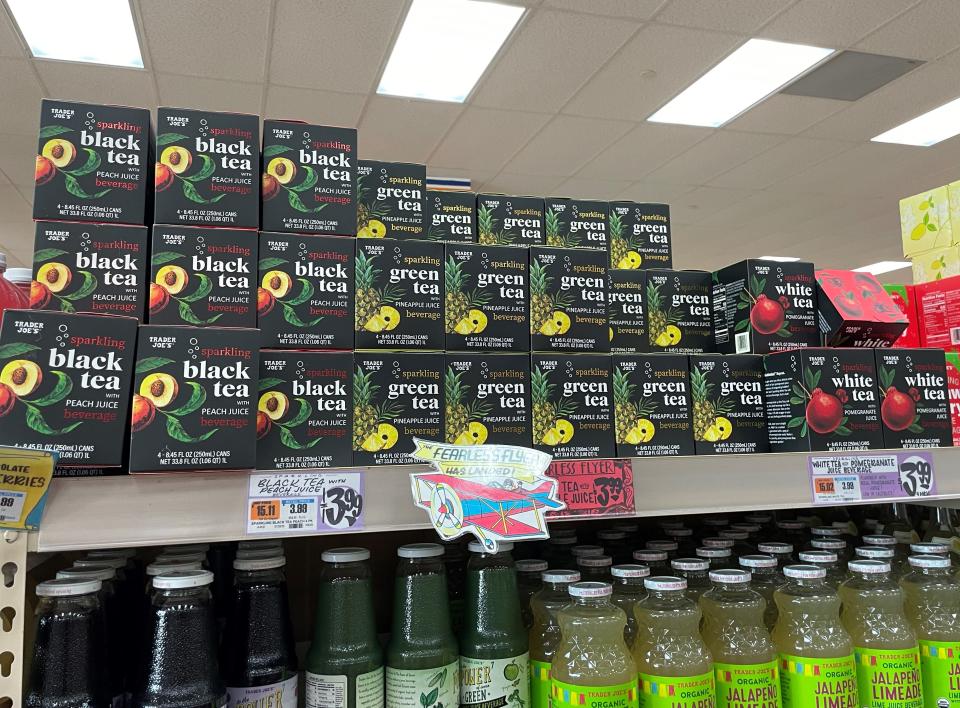 trader joe's sparkling tea drink display