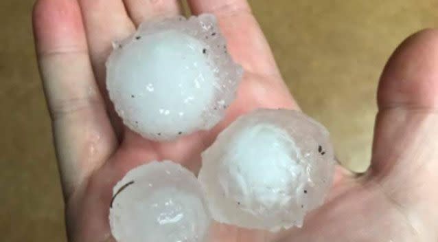 The Blue Mountains faced a battering from hailstorms. Source: Twitter/ Blackheath Weather