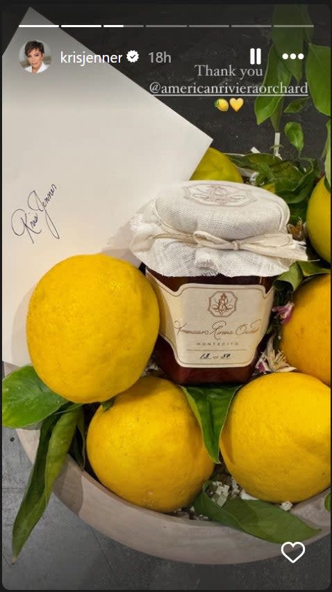 Kris Jenner shows off her jam gifted to her by Meghan Markle