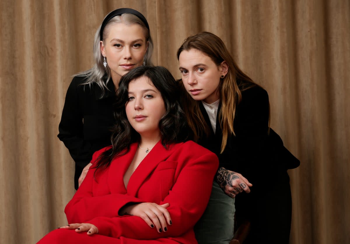 boygenius – Phoebe Bridgers, Lucy Dacus and Julien Baker – are competing with Taylor Swift for Record of the Year (2024 Invision)